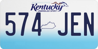 KY license plate 574JEN