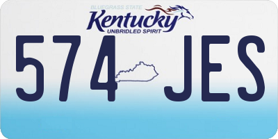 KY license plate 574JES