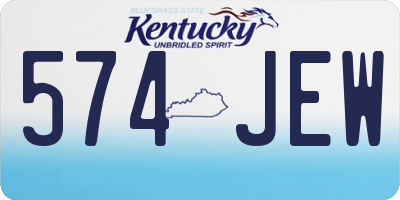 KY license plate 574JEW