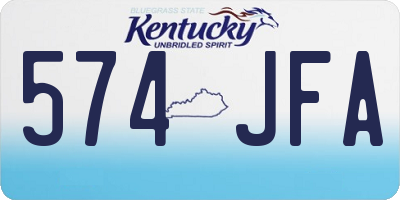 KY license plate 574JFA