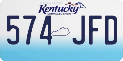 KY license plate 574JFD