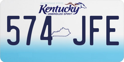 KY license plate 574JFE