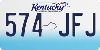 KY license plate 574JFJ