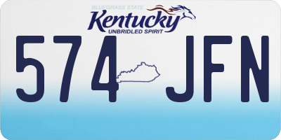 KY license plate 574JFN