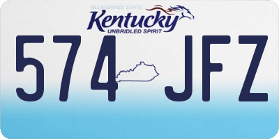 KY license plate 574JFZ