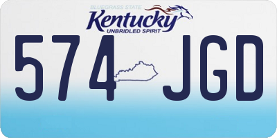KY license plate 574JGD