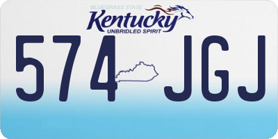 KY license plate 574JGJ