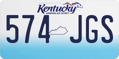 KY license plate 574JGS