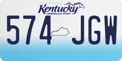 KY license plate 574JGW