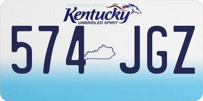 KY license plate 574JGZ