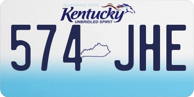 KY license plate 574JHE