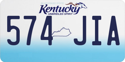 KY license plate 574JIA