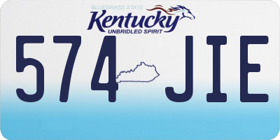 KY license plate 574JIE