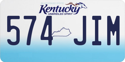 KY license plate 574JIM