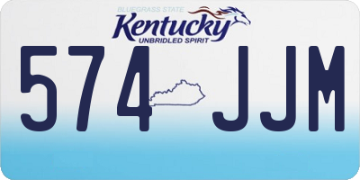 KY license plate 574JJM