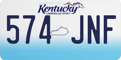KY license plate 574JNF