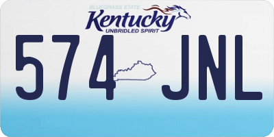 KY license plate 574JNL
