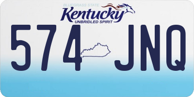 KY license plate 574JNQ
