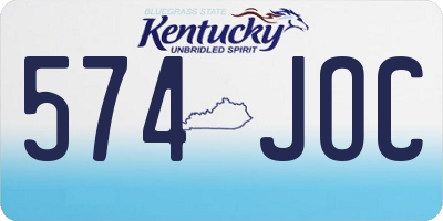 KY license plate 574JOC