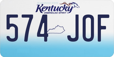 KY license plate 574JOF