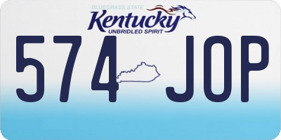 KY license plate 574JOP
