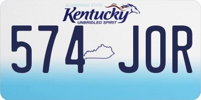 KY license plate 574JOR