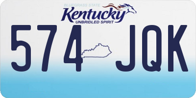 KY license plate 574JQK