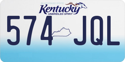 KY license plate 574JQL
