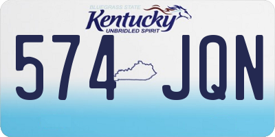 KY license plate 574JQN