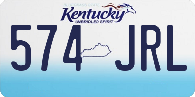 KY license plate 574JRL