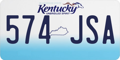 KY license plate 574JSA
