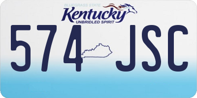 KY license plate 574JSC