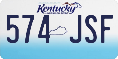 KY license plate 574JSF