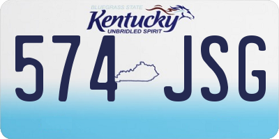 KY license plate 574JSG
