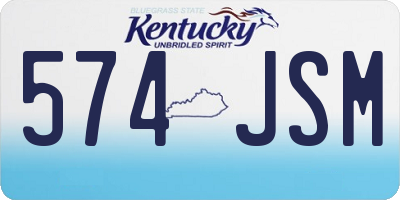 KY license plate 574JSM