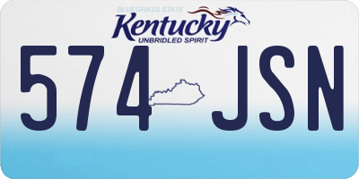 KY license plate 574JSN
