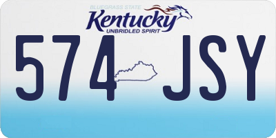 KY license plate 574JSY