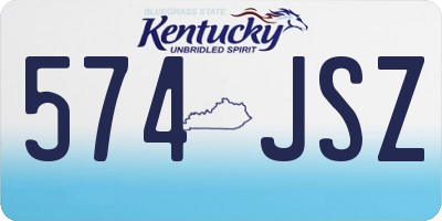KY license plate 574JSZ