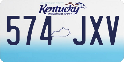 KY license plate 574JXV