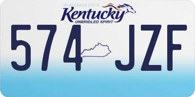 KY license plate 574JZF