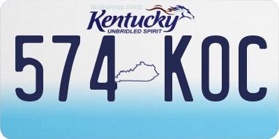 KY license plate 574KOC