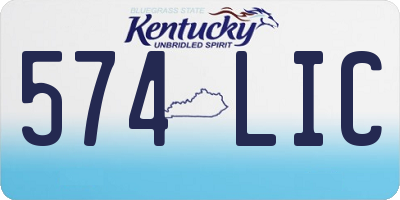 KY license plate 574LIC