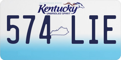 KY license plate 574LIE