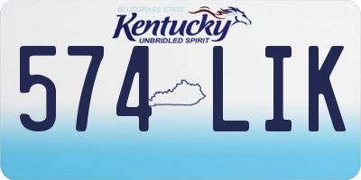 KY license plate 574LIK