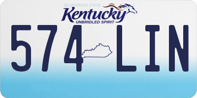 KY license plate 574LIN