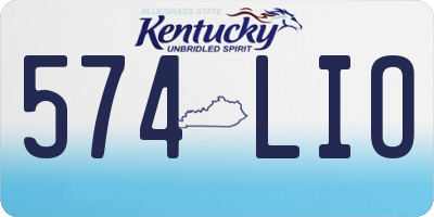 KY license plate 574LIO
