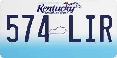 KY license plate 574LIR