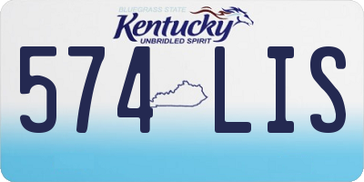 KY license plate 574LIS