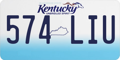 KY license plate 574LIU