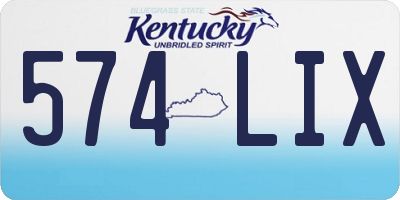 KY license plate 574LIX